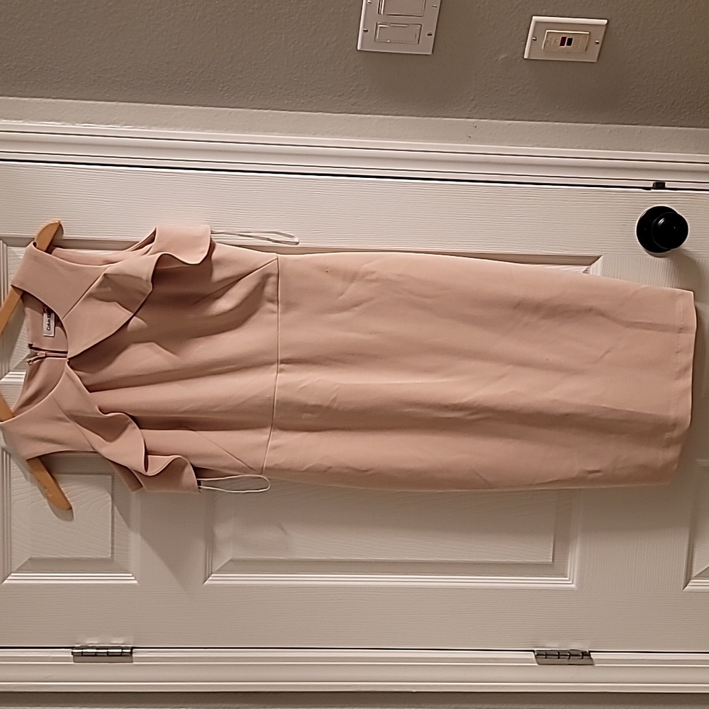 Calvin Klein Women's Dusty pink Midi dress size 6 with ruffles